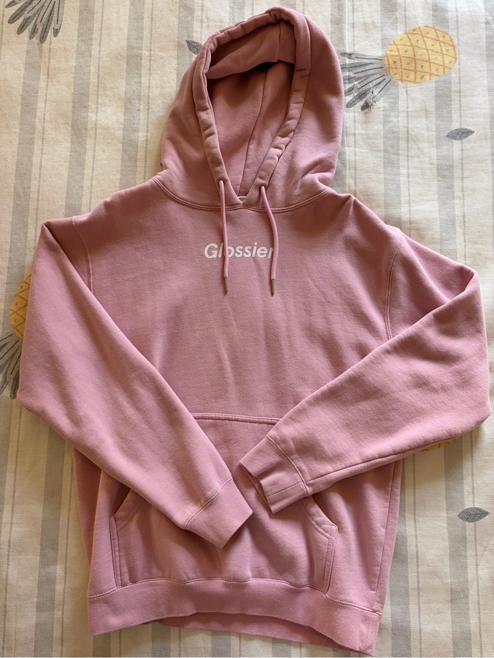 Glossier Embroidered Pink Hoodie